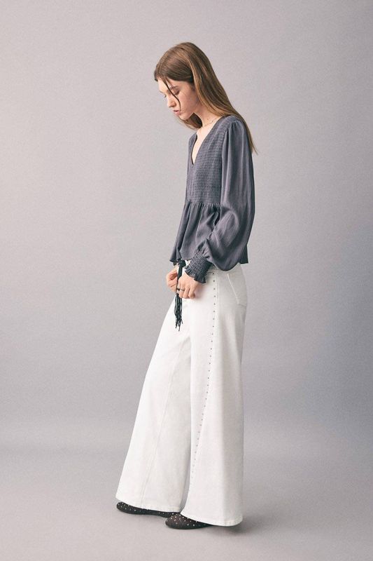 MANGO TEEN - Wide Leg Jeans - Wit - Low Waist