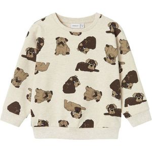 NAME IT MINI sweater NMMRASMUS met all over print ecru melange