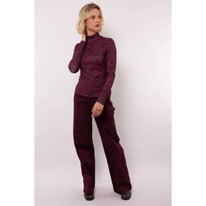FLURESK wide leg high waist broek donkerrood