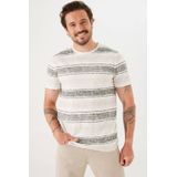 Garcia gestreept regular fit T-shirt white