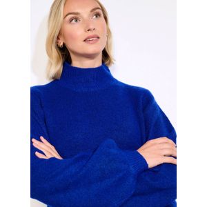 LOLALIZA jurk met col gebreid blauw
