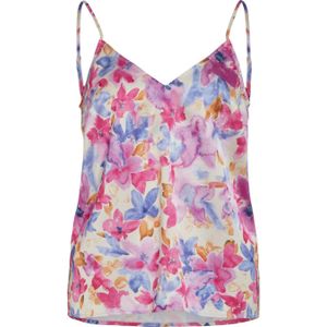 VILA spaghettitop VIEMILIA met all over print roze/ blauw/ paars