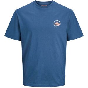 JACK & JONES CORE regular T-shirt JCOFAST met backprint blauw