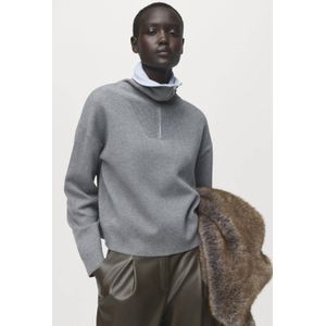 Mango schipperstrui grijs