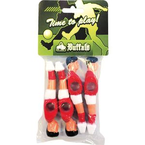 Buffalo tafelvoetbal pop 13 mm rood/wit 4 stuks