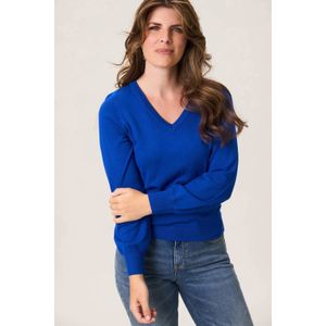 Miss Etam - Margot Pullover V neck - Gebreide Trui - Blauw