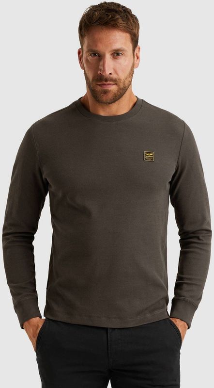 Shirt met lange mouwen en labeldetail