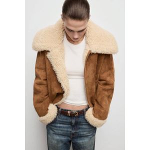 Mango lammy coat bruin