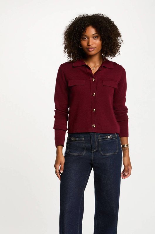 Morgan - Gebreid Vest - Donkerrood