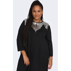 ONLY CARMAKOMA A-lijn jurk CARGENEVA met pailletten zwart/zilver