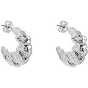 Club Manhattan oorbellen Croissant Studs zilverkleurig