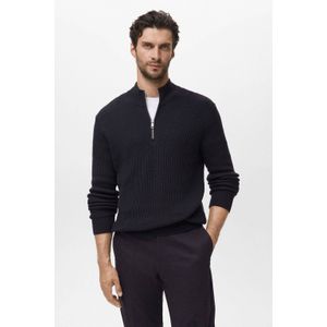 MANGO MAN - MADEIRAP - Trui - Navy - Halve Rits - Lange Mouw