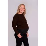 LOVE2WAIT gebreide cropped zwangerschaps trui bruin