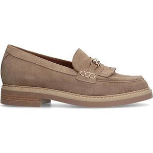 Manfield suède loafers met gesp beige