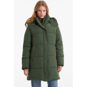 Anytime midi gewatteerde jas khaki