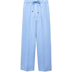 Mango wide leg pantalon lichtblauw