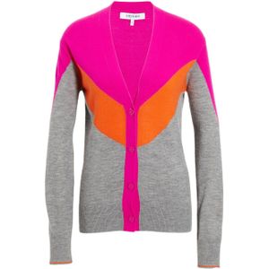 anytime colourblock vest roze/oranje/grijs