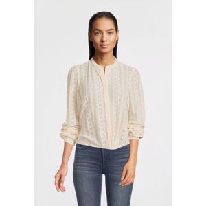 VILA geweven blouse VICHIKKA met kant ecru