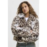 JJXX faux fur jas gebreid bruin