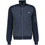 LERROS gevoerd vest met logo donkerblauw