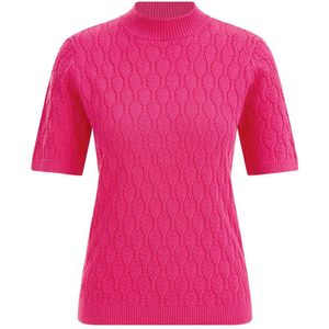 WE Fashion gebreide trui van biologisch katoen roze