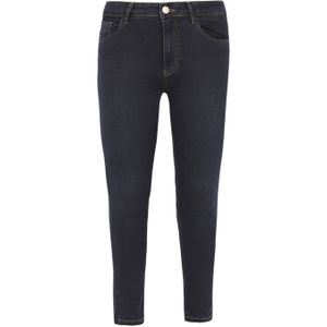 Yoek cropped skinny jeans dark blue denim