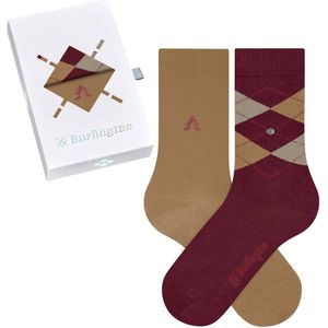 Burlington - Basic Gift Box W So - Gemusterd Damessokken - Veelkleurig - 2 Stuks