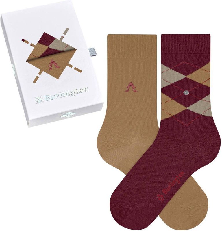 Burlington - Basic Gift Box W So - Gemusterd Damessokken - Veelkleurig - 2 Stuks