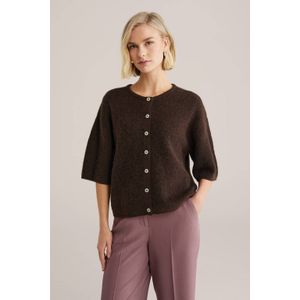 WE Fashion gebreid vest donkerbruin