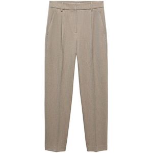 Mango cropped straight fit pantalon taupe