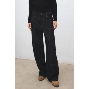 Mango wide leg jeans black denim