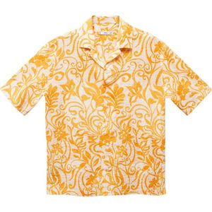 Mango Man regular fit overhemd met all over print oranje