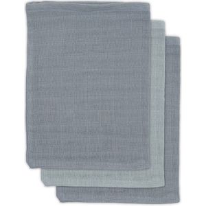 Jollein - Baby Hydrofiel Washandje Bamboe (Storm Grey) - Katoen - 3 Stuks - Washand, Hydrofiele Washandjes - 15x70cm