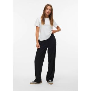 VERO MODA straight regular waist casual broek zwart