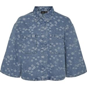 VERO MODA spijkerjasje VMABIGALE met all over print light blue denim