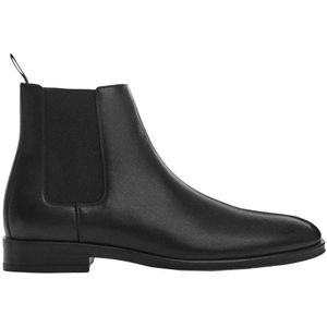 Mango Man Leren Chelseaboots Zwart