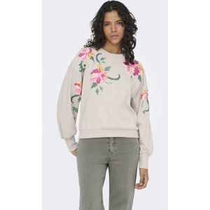ONLY gebloemde sweater ecru