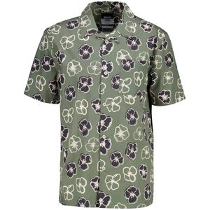 America Today loose fit overhemd Ivan met all over print olive