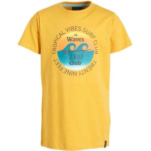 29FT T-shirt met printopdruk geel