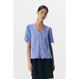 Blouse - Effen - Katoen - Normale Pasvorm - Kwartmouw