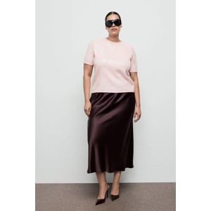 Mango gebreide trui met wol lichtroze met pailletten