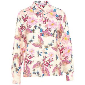 Cassis blouse met all over print ecru/multi