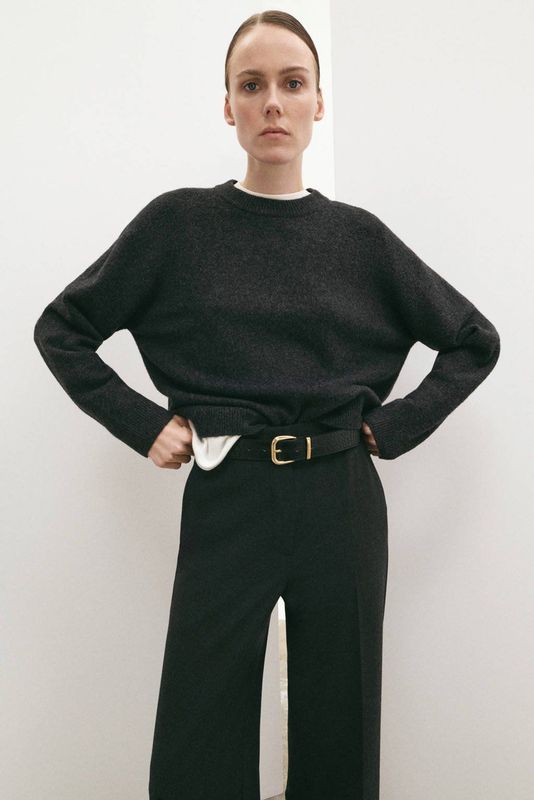 Mango gebreide trui antraciet