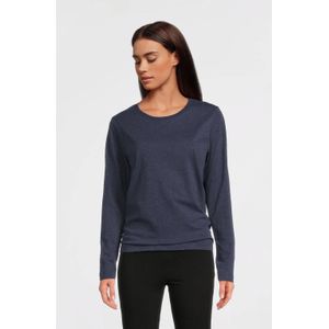 Anytime - Longsleeve - Donkerblauw Melange - Dames - Value-collectie