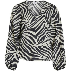 VILA Top VIMIRAN met Zebraprint Zwart/Wit