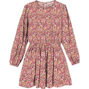 NAME IT KIDS jurk NKFDERMI met bloemenprint fuchsia/multicolor