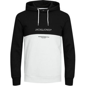 JACK & JONES ESSENTIALS hoodie JJERYDER zwart/wit