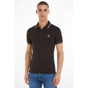CALVIN KLEIN JEANS slim fit polo TIPPING black