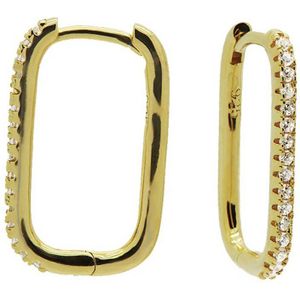 KARMA Jewelry gold plated oorbellen Polished Square