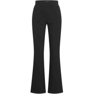 Expresso travelstof flared high waist flared broek zwart